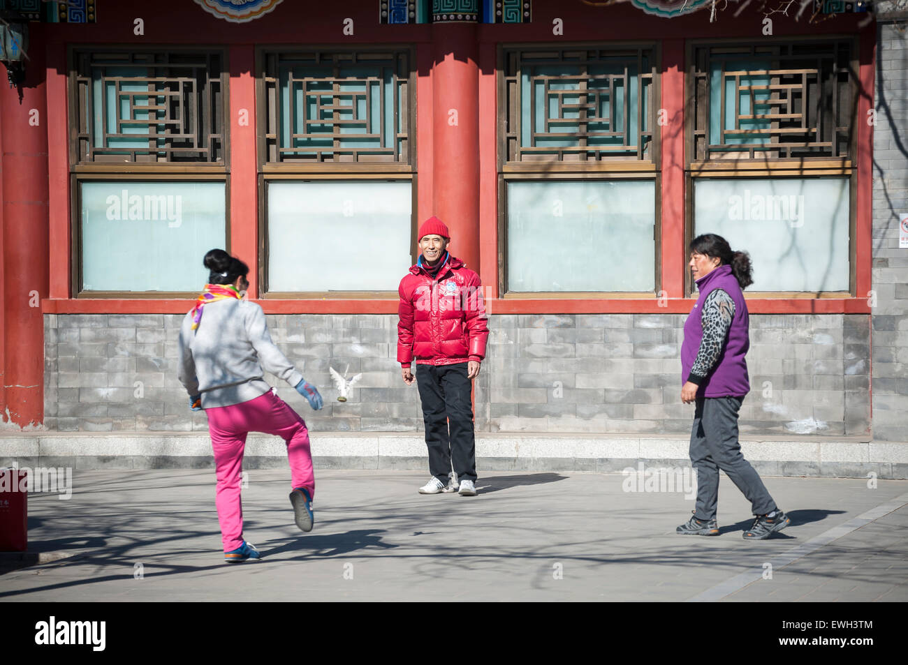 BEIJING, CHINA FEB 2015 A group of Chinese play the traditional