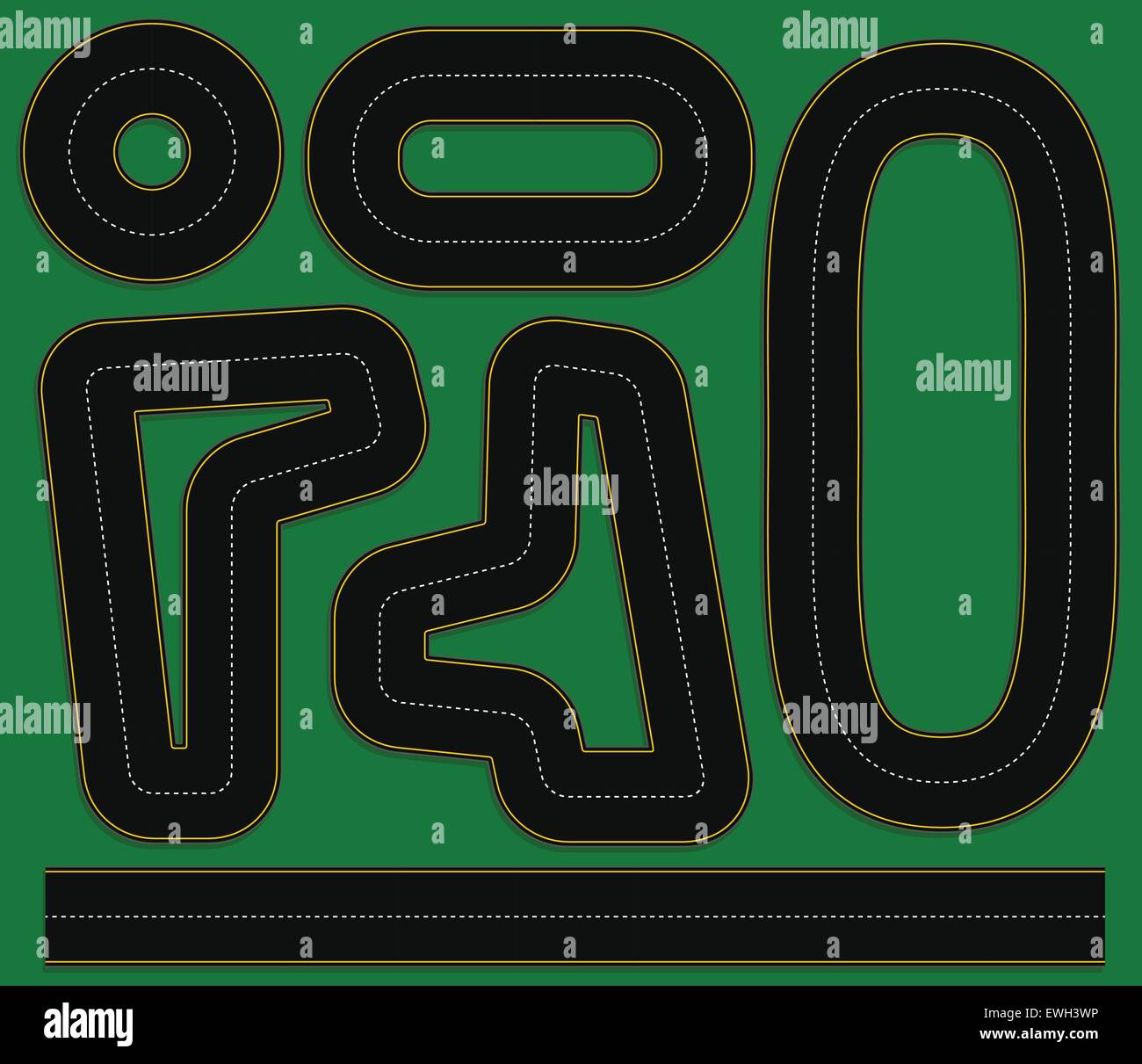 Copyable Racetrack Racetracks isolated (editable Stock Vector Image & Art - Alamy