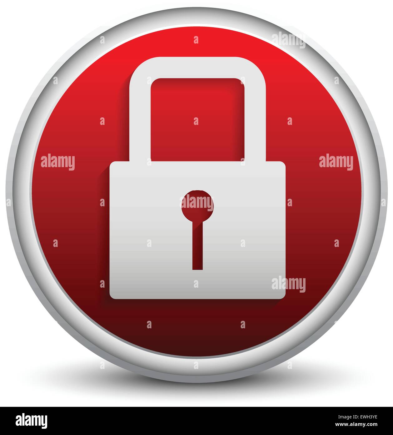 Padlock symbol on stylish background. Stylish red padlock icon Stock