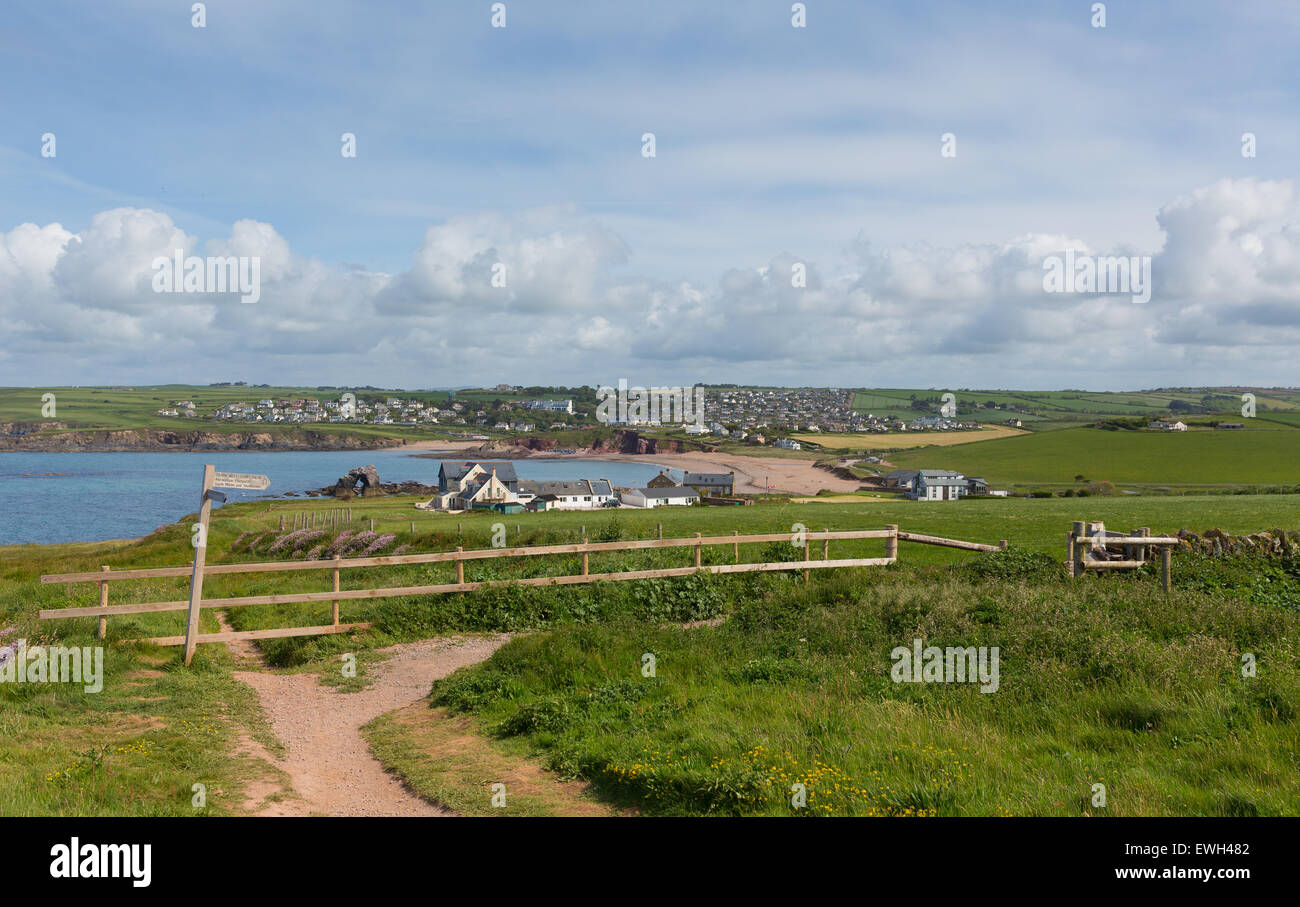 South west coast path towards Thurlestone South Devon England UK from ...