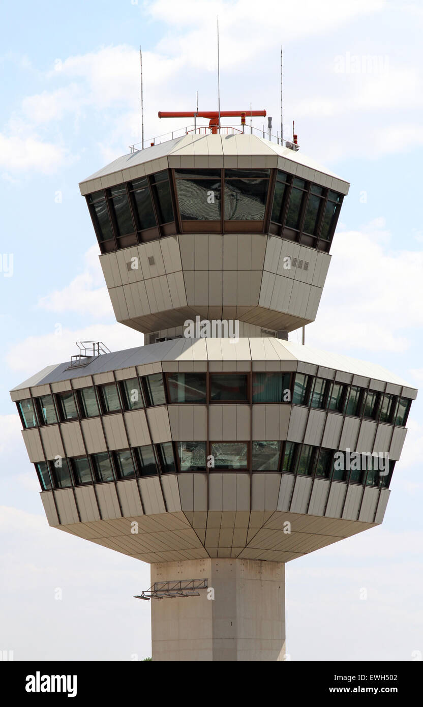 Berlin, Germany, Tower of the Berlin-Tegel Airport Stock Photo