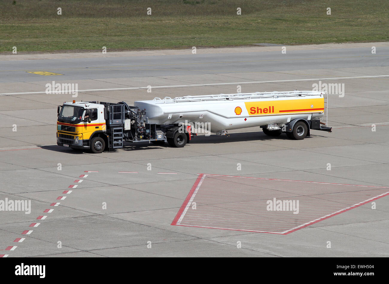 Berlin, Germany, airfield tankers of Shell on the apron Stock Photo