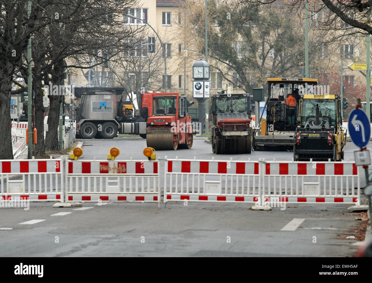 Berlin, Germany, road closure due to road works Stock Photo Alamy