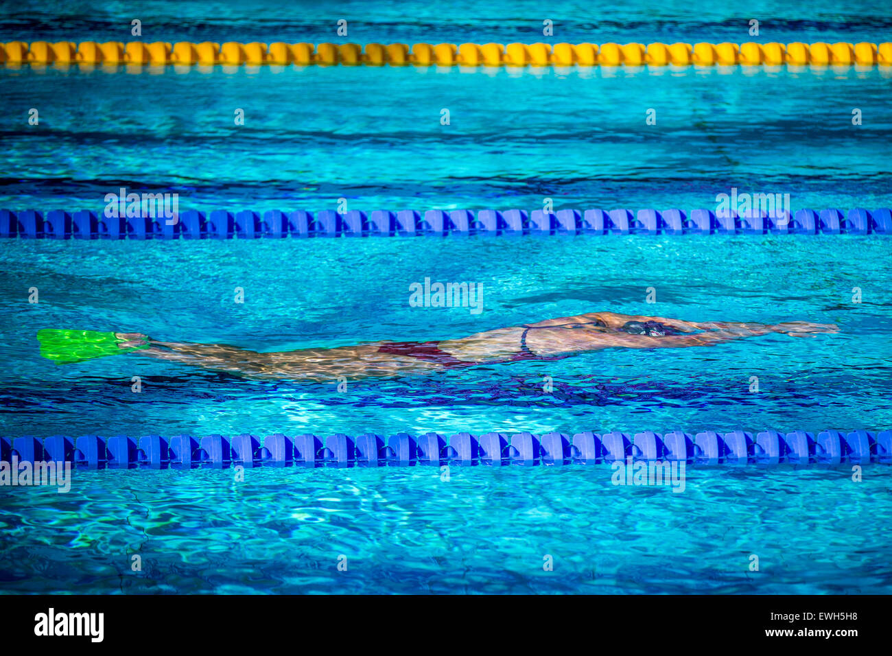 Amelia Maughan trains at the London Aquatic Centre ahead of the Glasgow Commonwealth Games, on July 16, 2015. Stock Photo