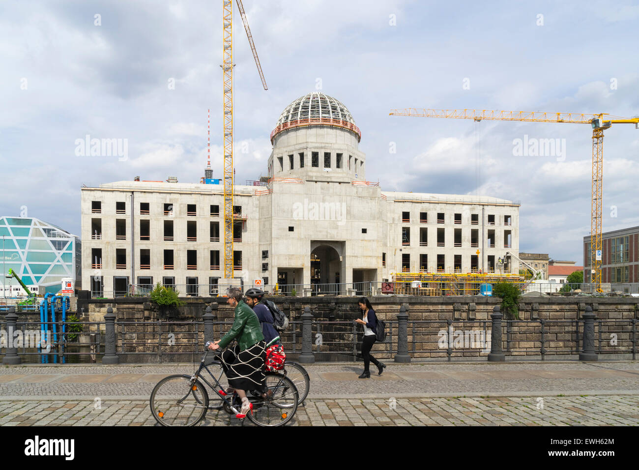 Construction of new reconstructed Berlin Palace or Berliner Schloss on Museum island in Mitte Berlin Germany Stock Photo