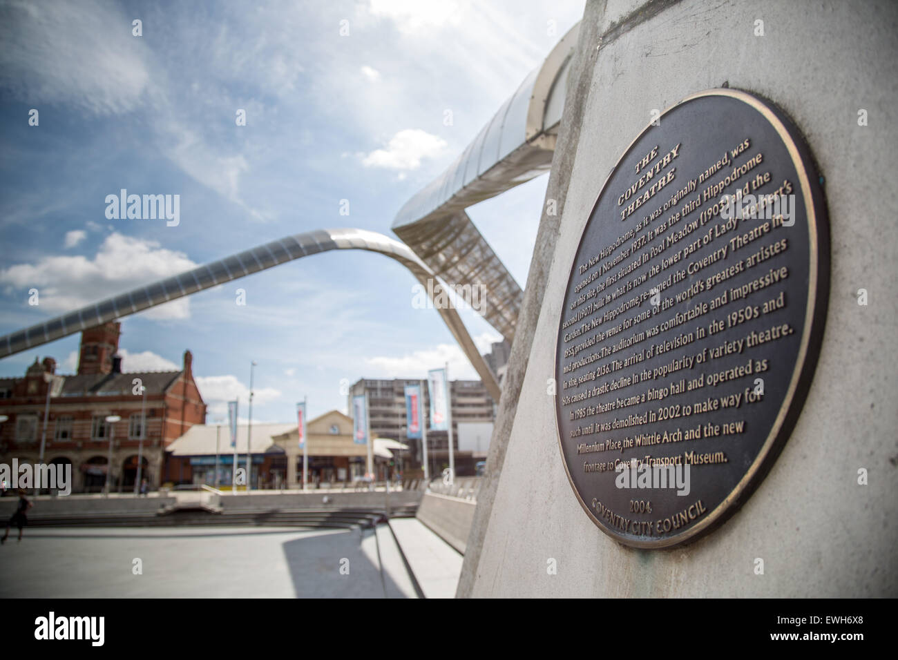 The Whittle Arch sculpture in Coventry city centre Stock Photo