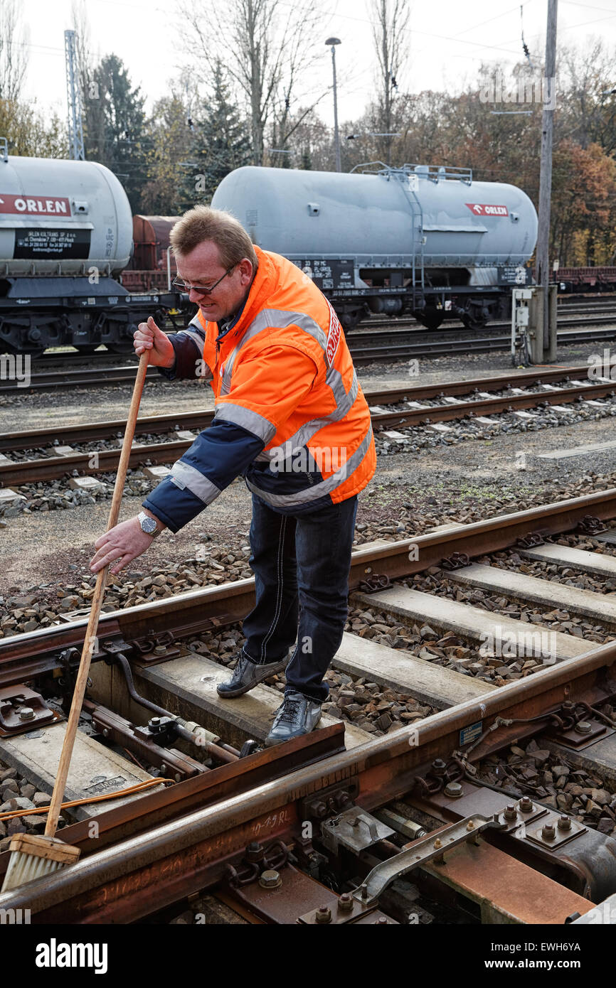 Neuseddin, Germany, winter preparations at Deutsche Bahn AG Stock Photo