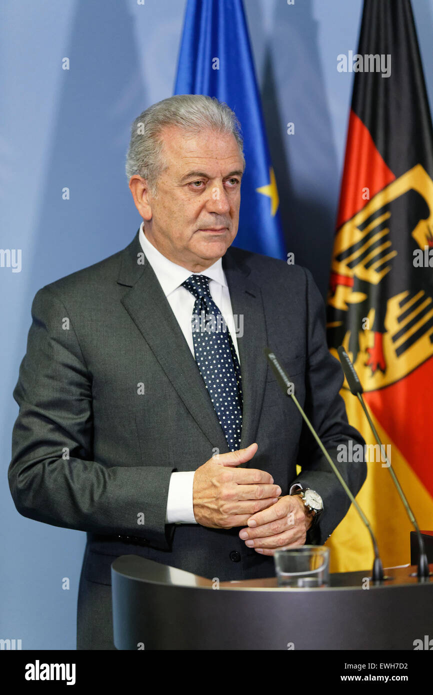 Berlin, Germany, European Commissioner Dimitris Avramopoulos Stock Photo