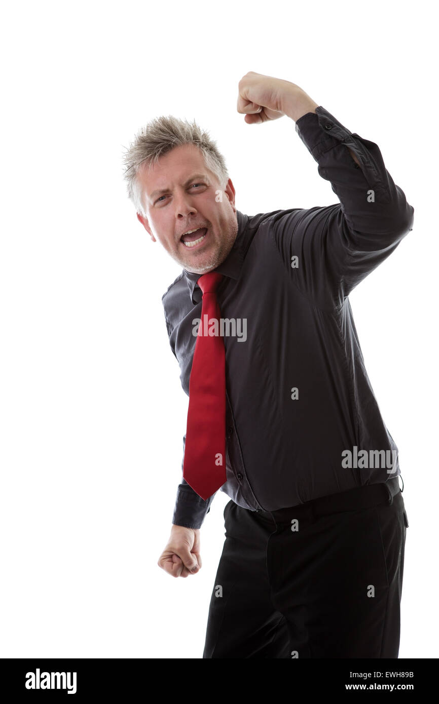 businessman punching the air with his fist Stock Photo Alamy