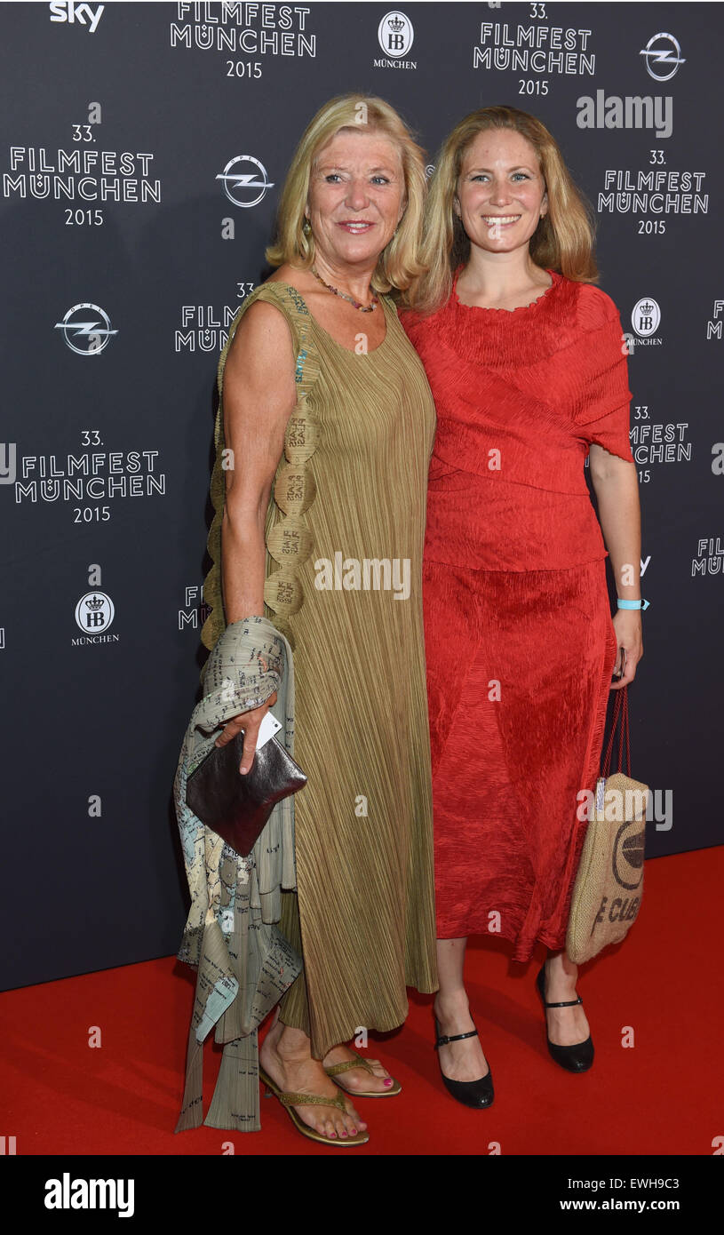 Munich, Germany. 25th June, 2015. Actress Jutta Speidel (l) and her daughter Franziska pose at the opening of the Filmfest Muenchen at the Mathaeser Filmpalast in Munich, Germany, 25 June 2015. The 33rd Filmfest Muenchen runs from 25 June - 4 July 2015. PHOTO: FELIX HOERHAGER/DPA/Alamy Live News Stock Photo
