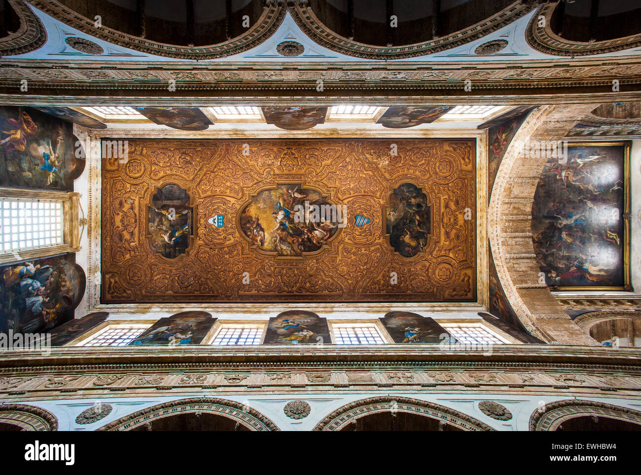 Apulia Salento Gallipoli Cathedral of S.Agata ceiling Stock Photo