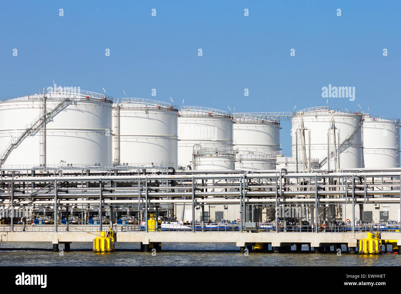 Oil storage silos Stock Photo