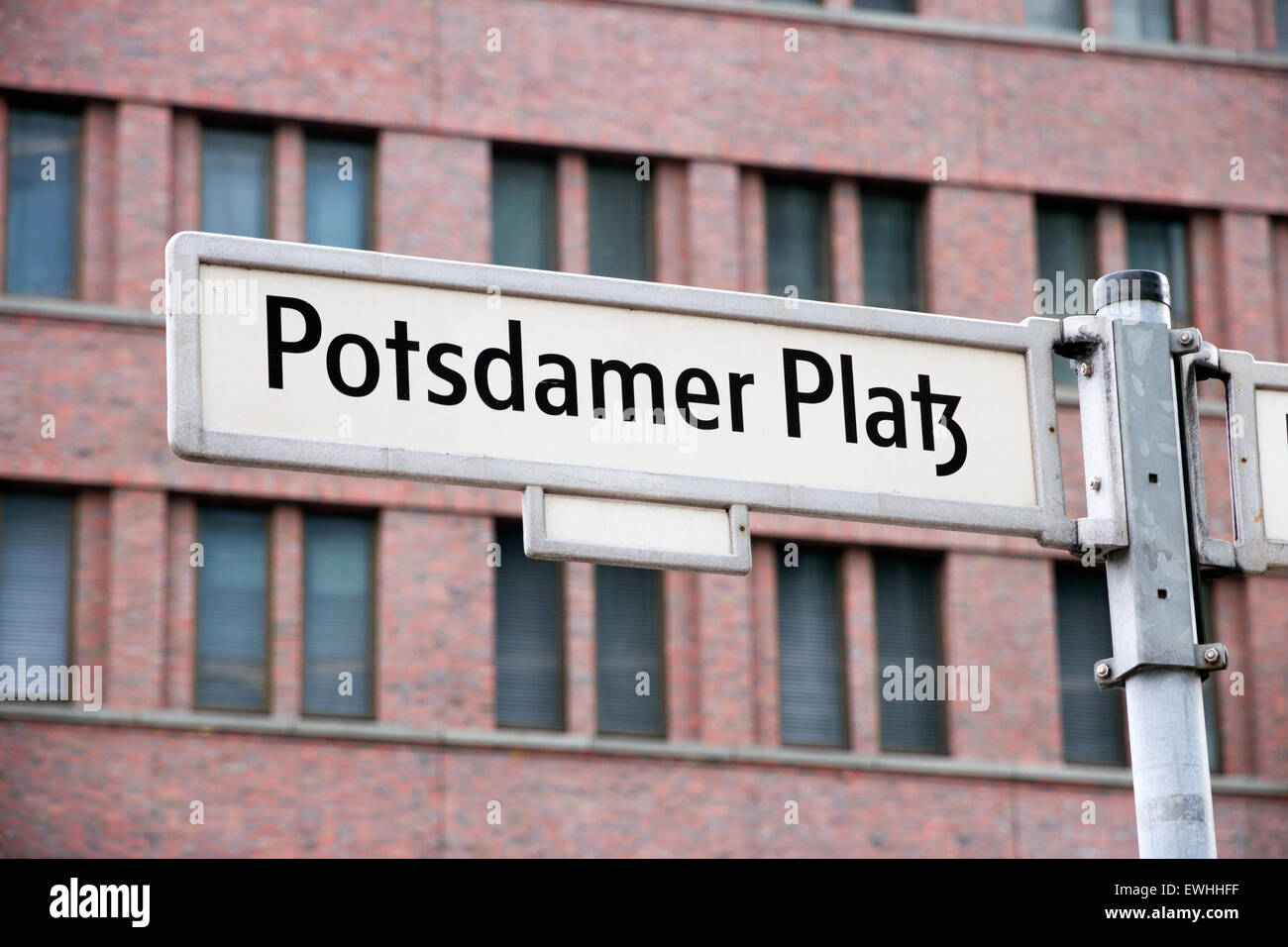 Potsdamer Platz sign in Berlin, Germany Stock Photo