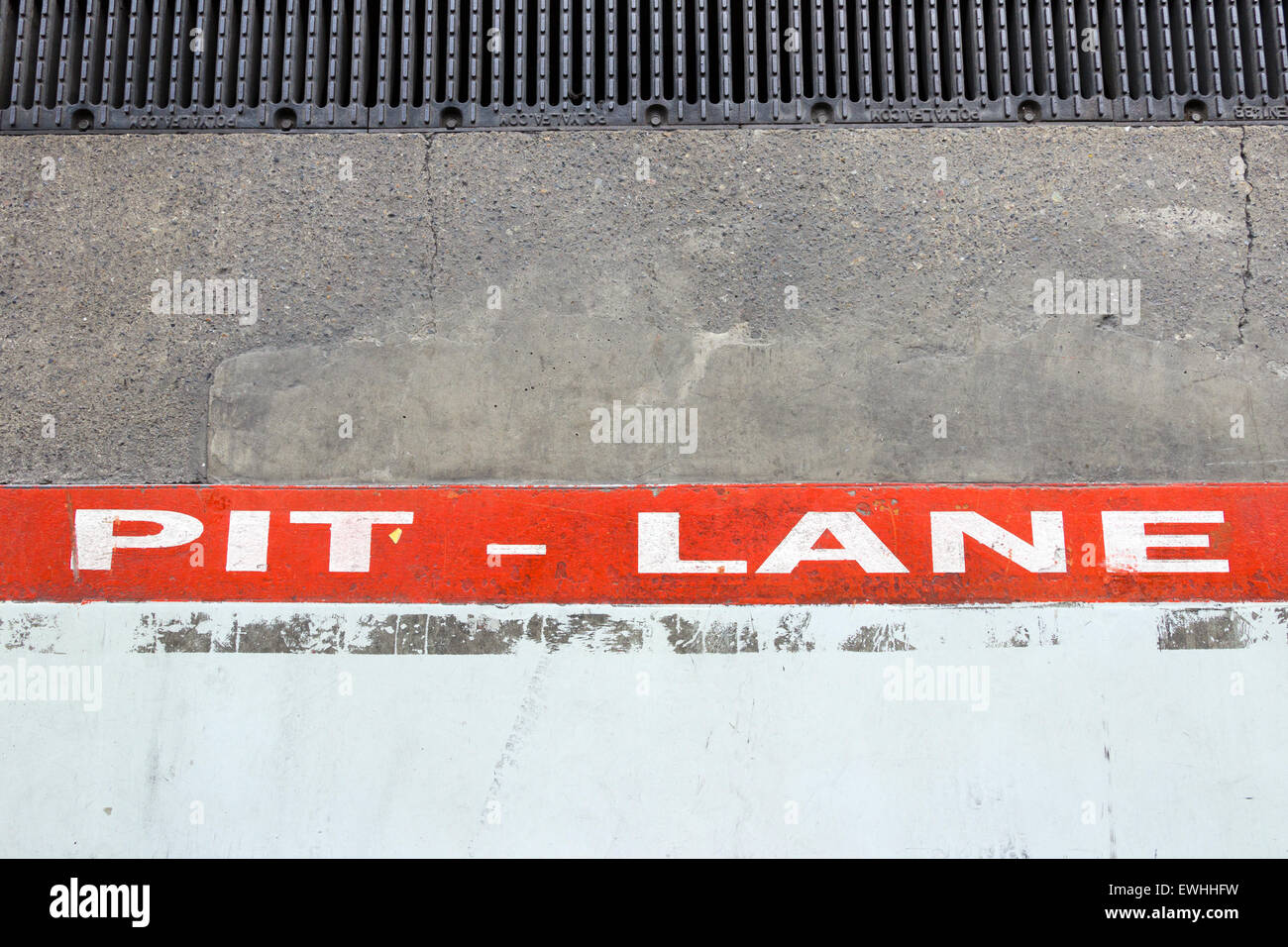 Pit-Lane line on a race track Stock Photo