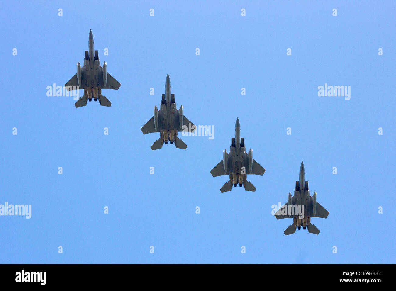 American F15 fighter jets flyby Stock Photo Alamy