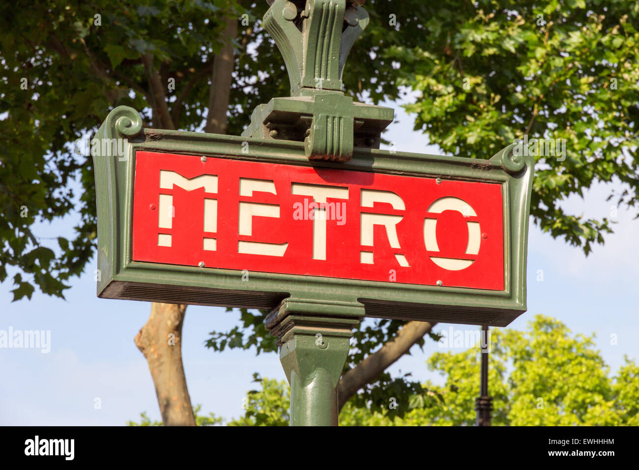 Paris metro sign Stock Photo