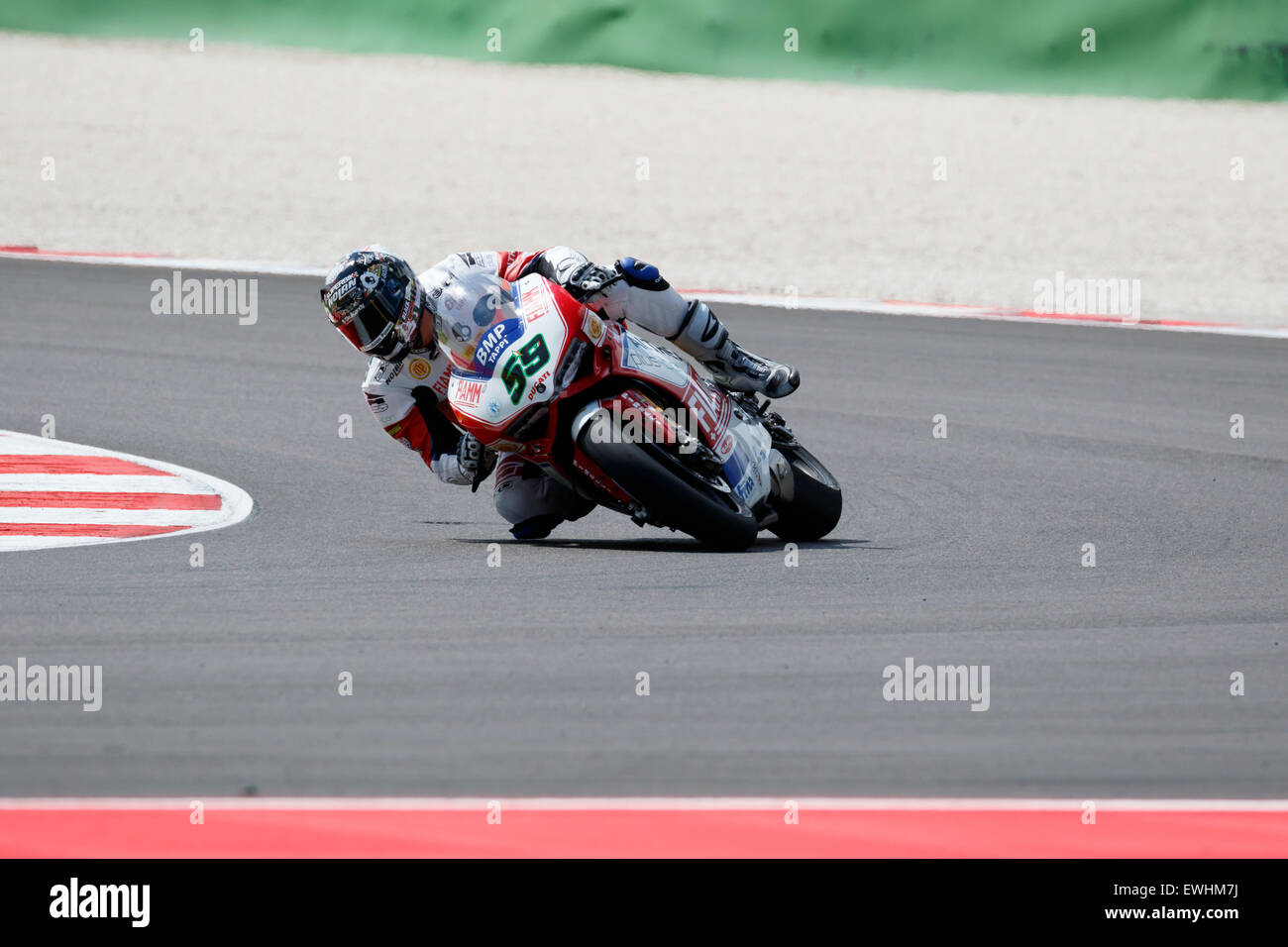Misano Adriatico, Italy - June 20, 2015: Ducati Panigale R of Althea Racing Team, driven by CANEPA Niccolò Stock Photo