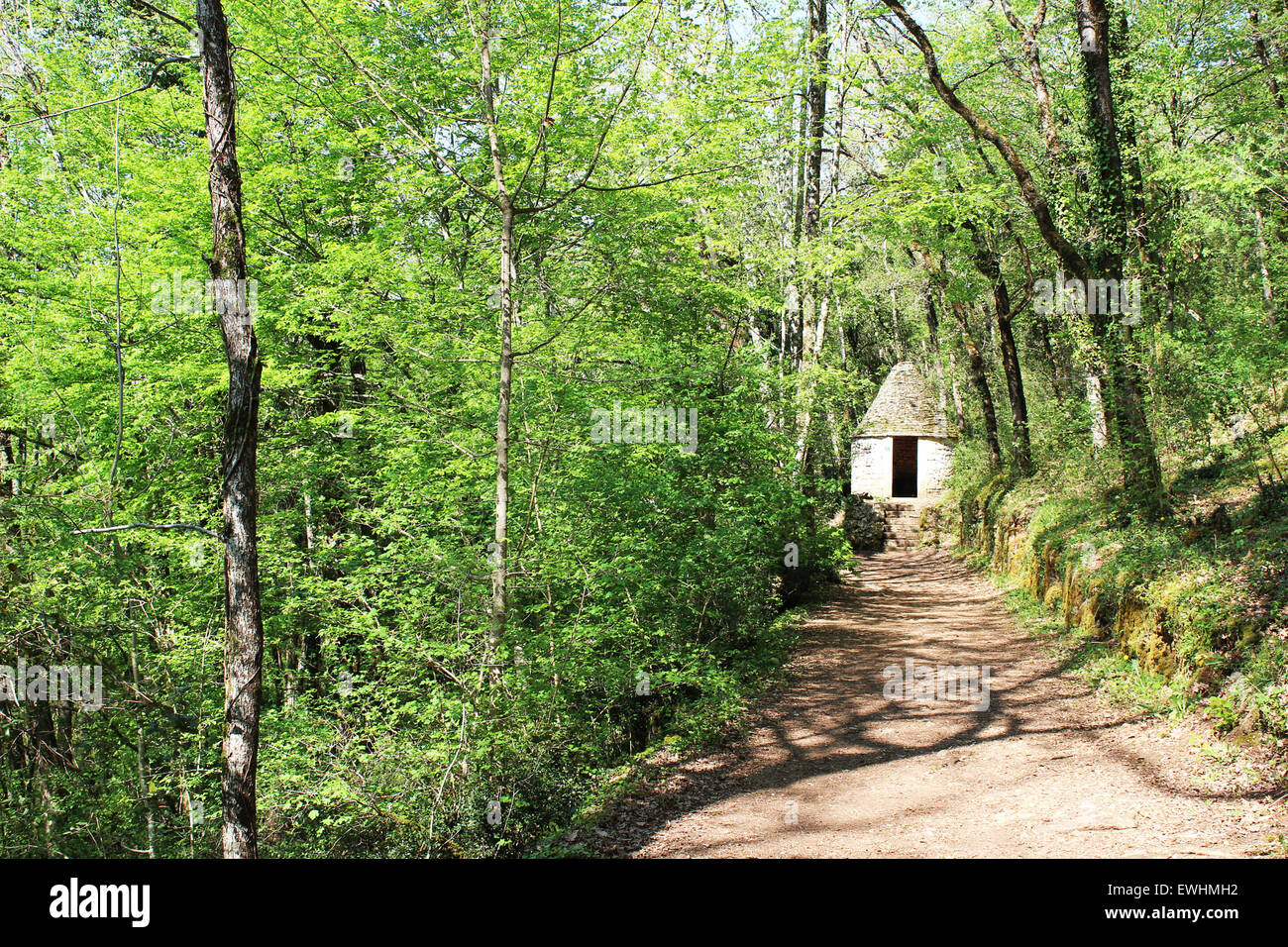 The Poets Hut at the gardens of the Chateau Marqueyssac - the perfect place for inspiration Stock Photo