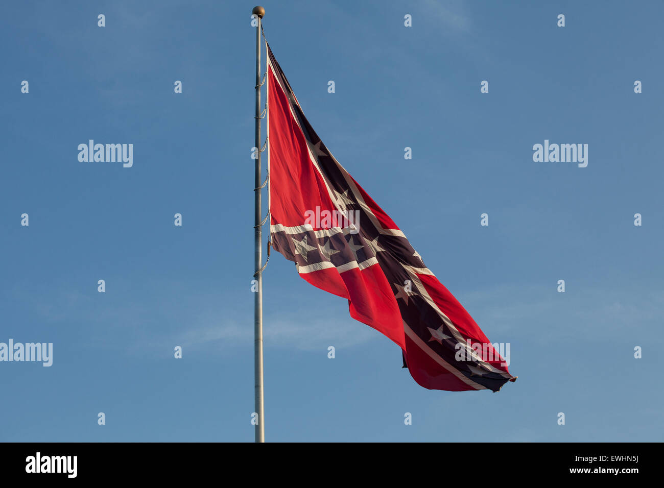 June 26, 2015 Trimble, Tennessee, U.S A large Confederate flag