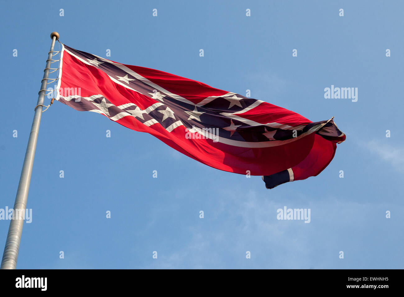 June 26, 2015 Trimble, Tennessee, U.S A large Confederate flag