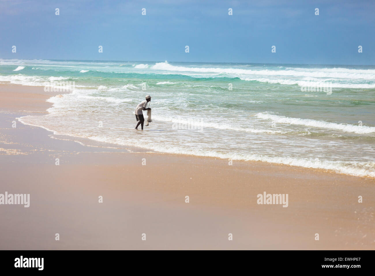 november 2012, M'Bour,  Senegal. A fisherman in action Stock Photo