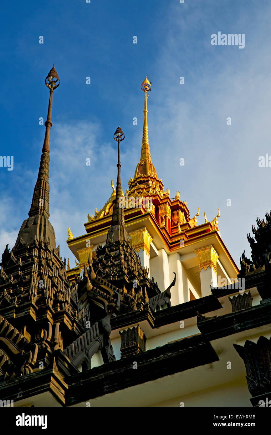 asia bangkok in temple thailand abstract cross colors roof wat and ...