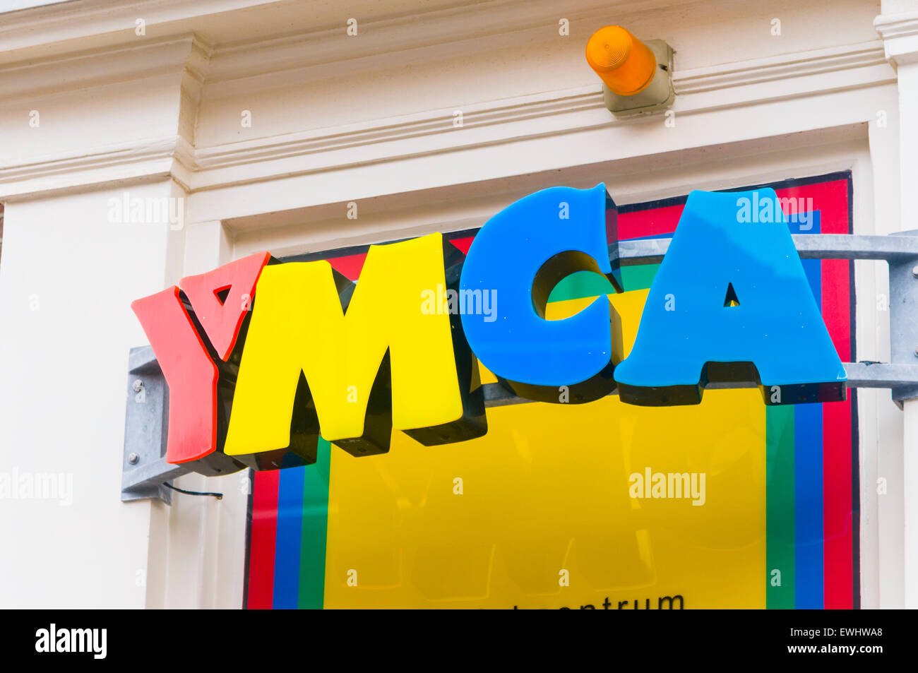 Colourful sign for the YMCA Stock Photo