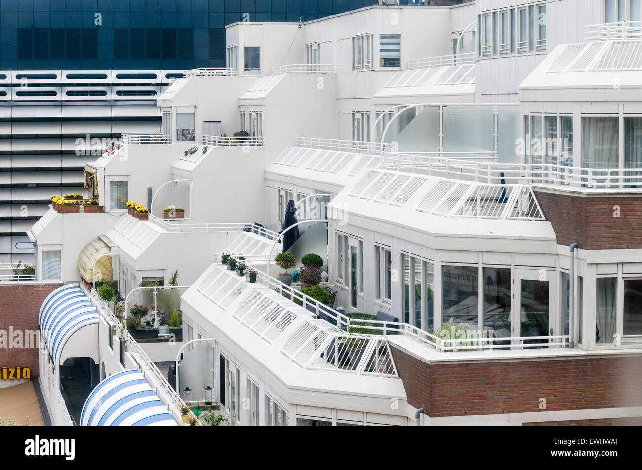 Balconies belonging to apartments in The Hague, Netherlands Stock Photo