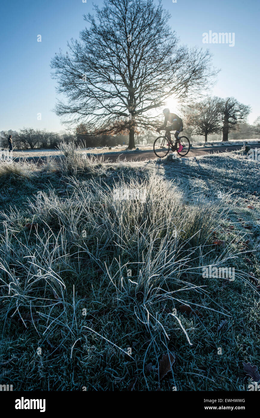 Frosty, cold cycle ride Stock Photo - Alamy