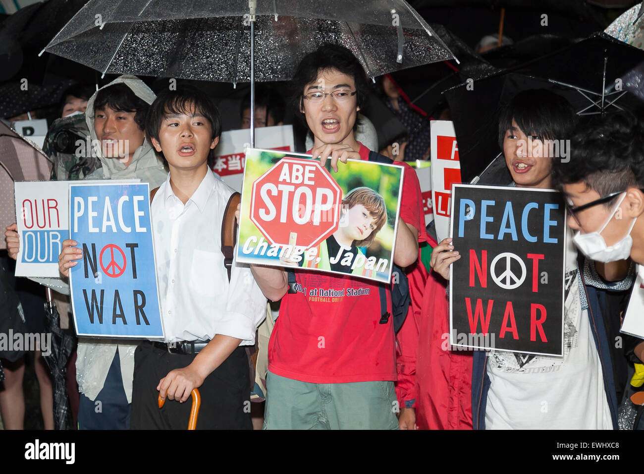 Tokyo, Japan. 26th June, 2015. Members of the Students Emergency Action ...