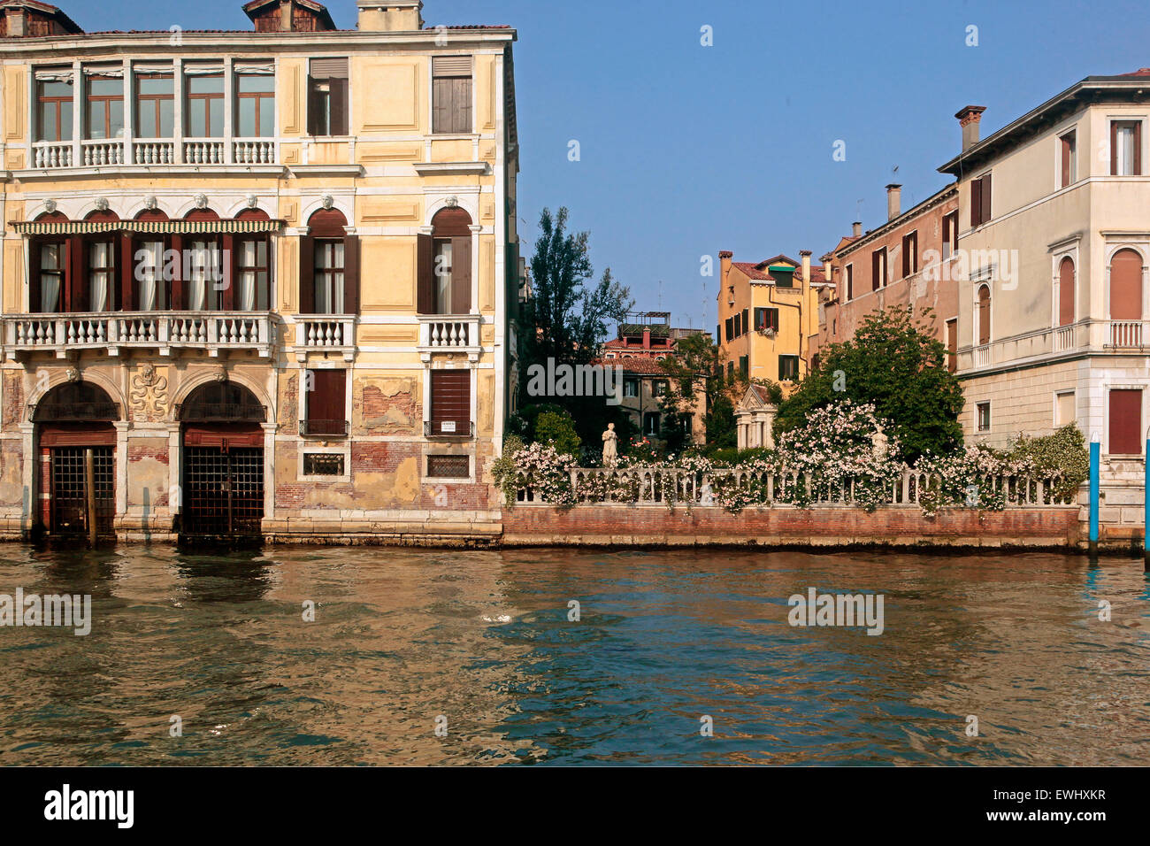 Venice- ancient Palace Malipiero-Barnabò overlooking the Grand Canal Stock Photo