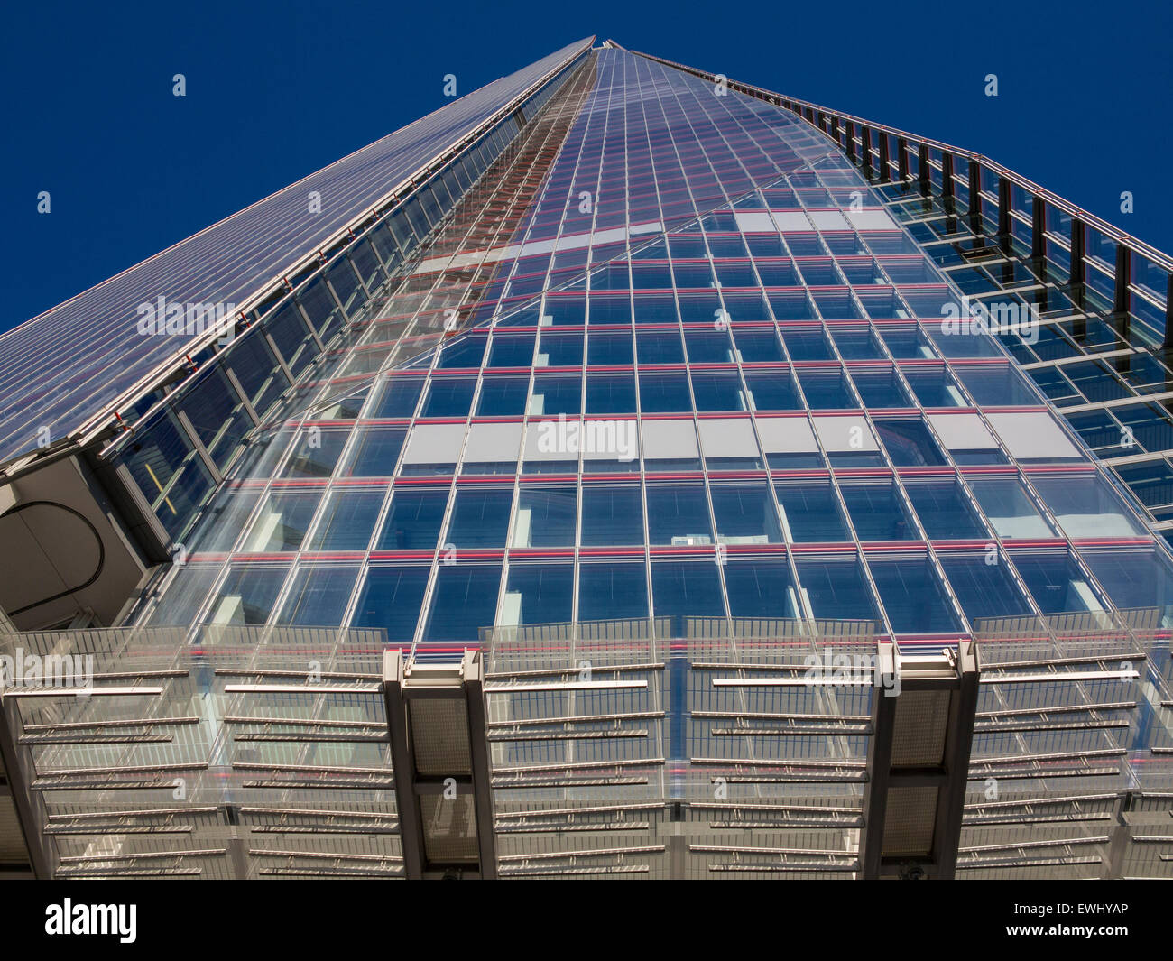 Looking directly up at the Shard in London Stock Photo