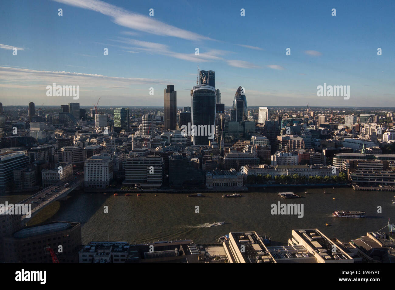 A view over the City of London square mile with the Gherkin ...