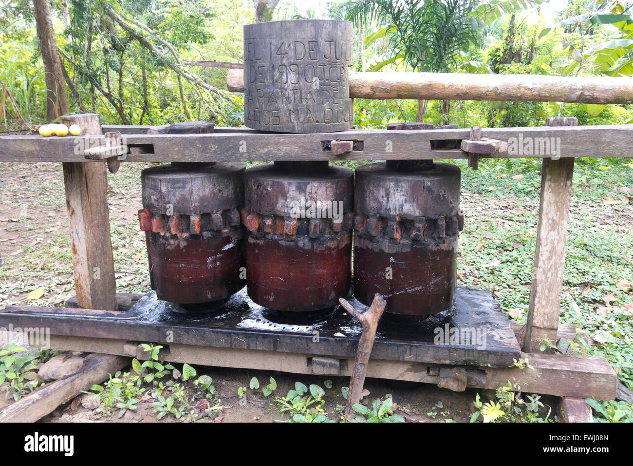 Old trapiche to squeeze sugarcane. Bolivian tropics Stock Photo Alamy