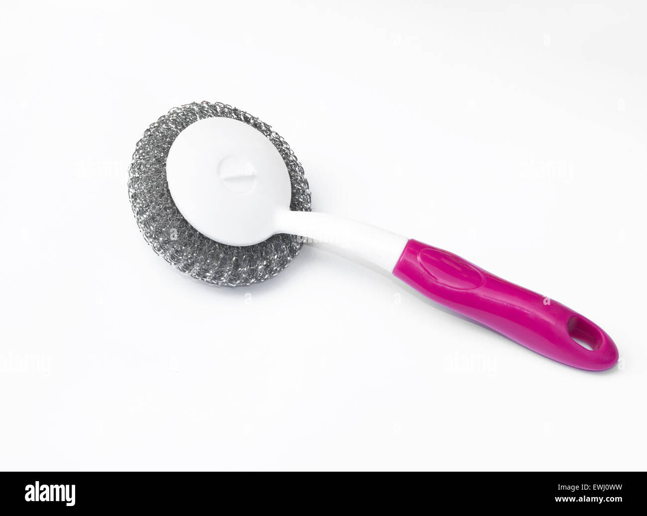 Stainless steel scouring pads isolated on a white background Stock