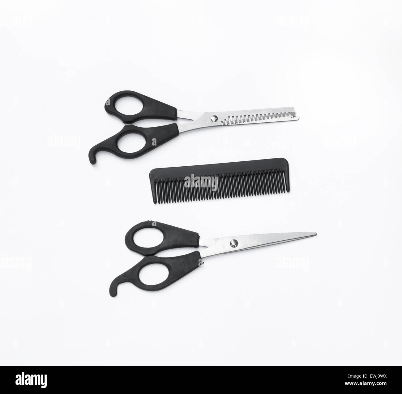 Hair Brush and Comb Scissors Razor white background Stock Photo Alamy
