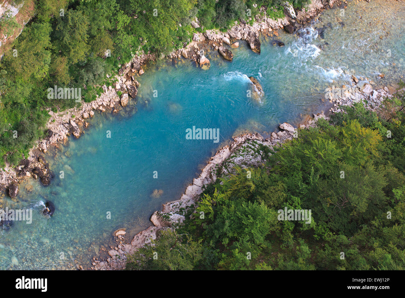 Top view to the river Tara, Montenegro, Europe Stock Photo