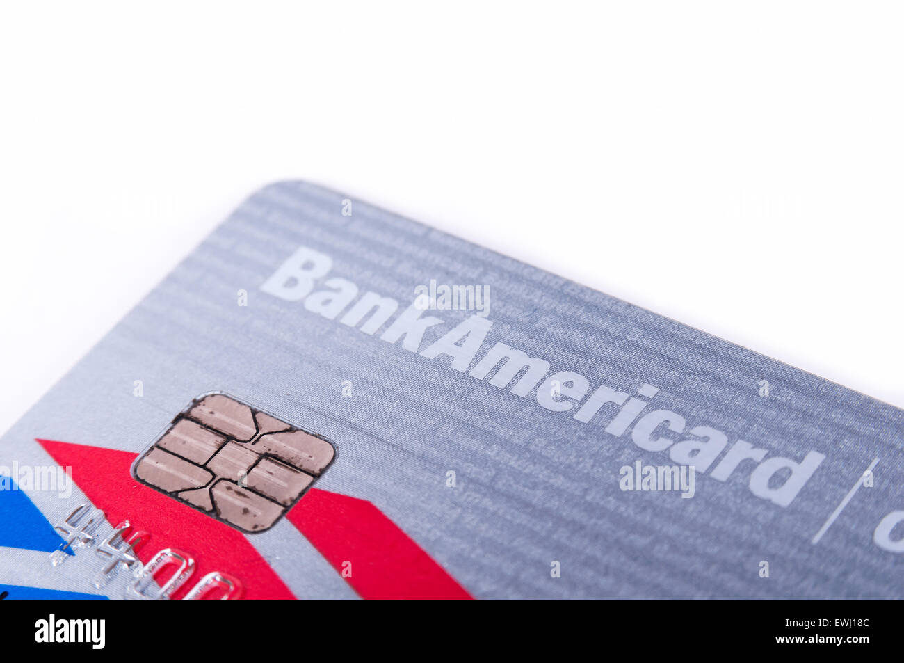 Bank Of America Cash Rewards Credit Card Close Up On White