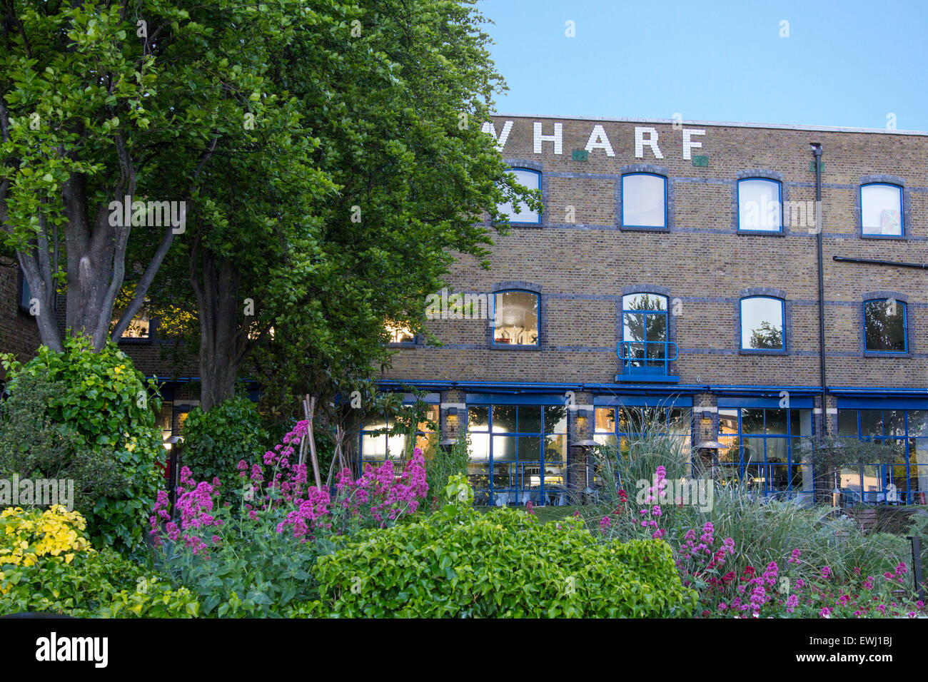 The exterior of the michelin starred River Cafe in Hammersmith, London