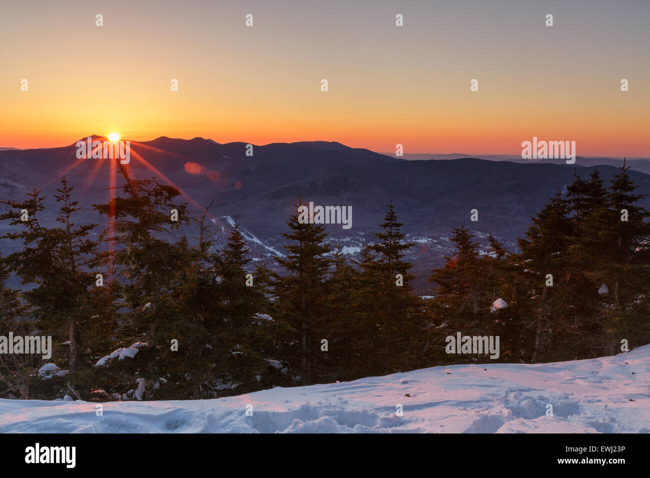 Sunrise from the summit of Mount Tecumseh in Waterville Valley, New