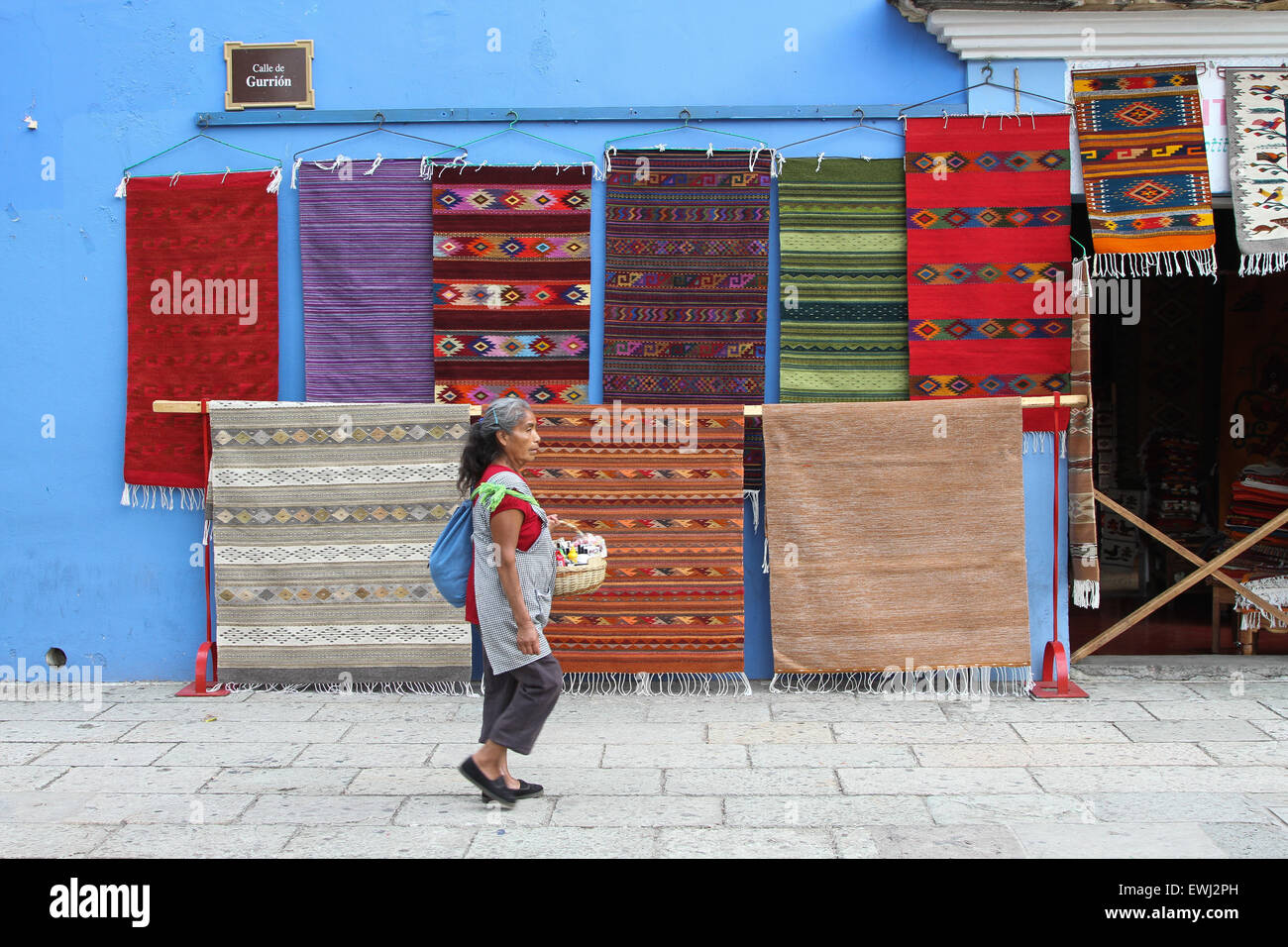 Colorful Mexican Rugs for Sale Stock Photo Alamy