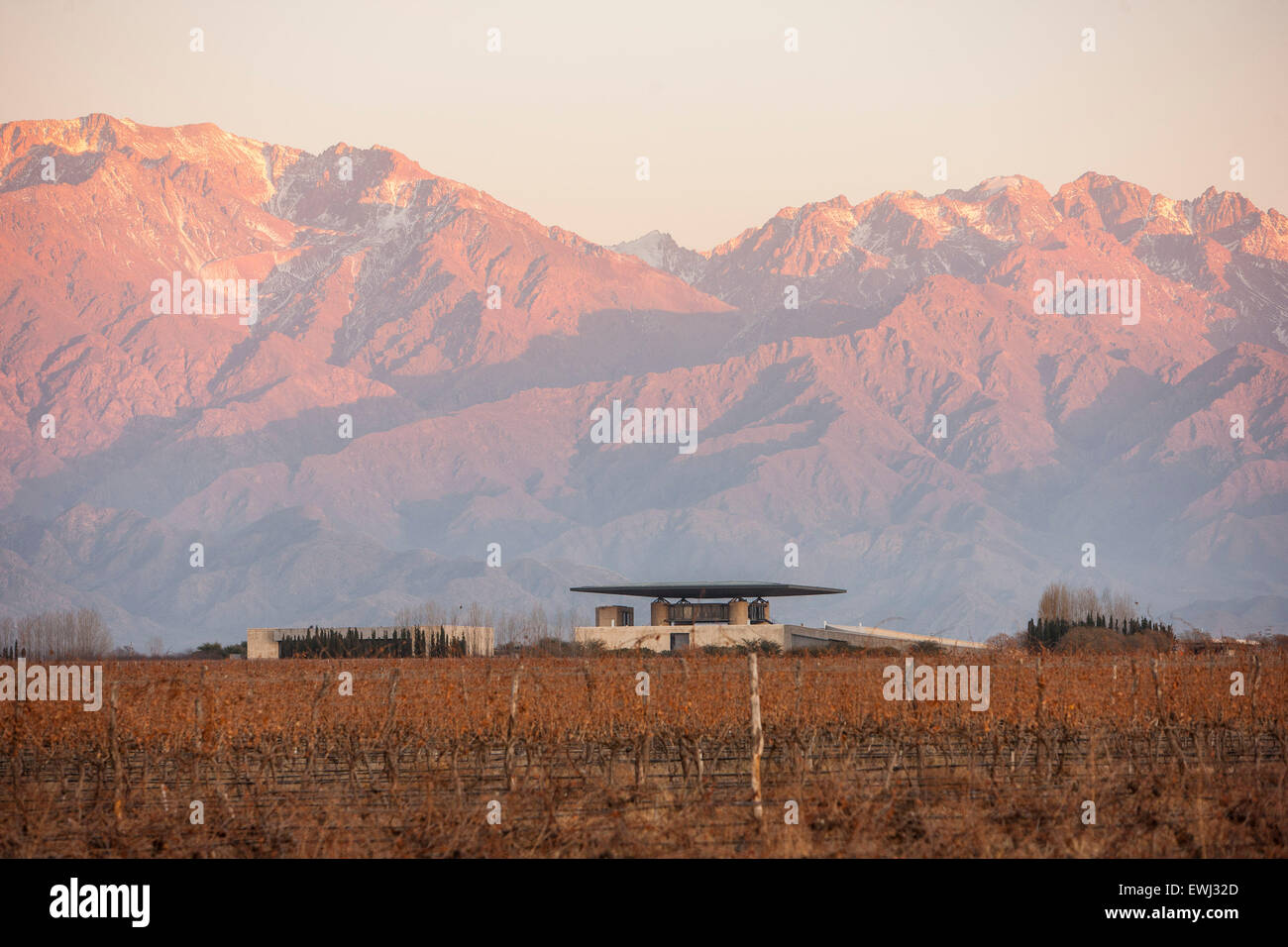 Mendoza. 24th June, 2015. Image taken on June 24, 2015 shows the main building of the O. Fournier Winery, in La Consulta city, Mendoza province, 1,170km away of Buenos Aires city, Argentina. © Martin Zabala/Xinhua/Alamy Live News Stock Photo