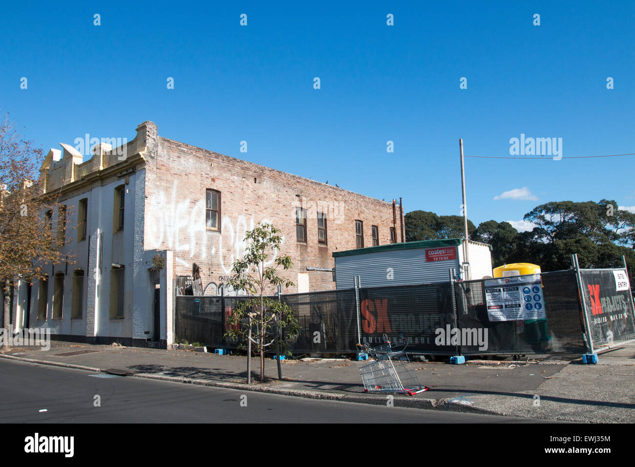 land on botany road Sydney being developed into residential units and apartments,Sydney,Australia Stock Photo