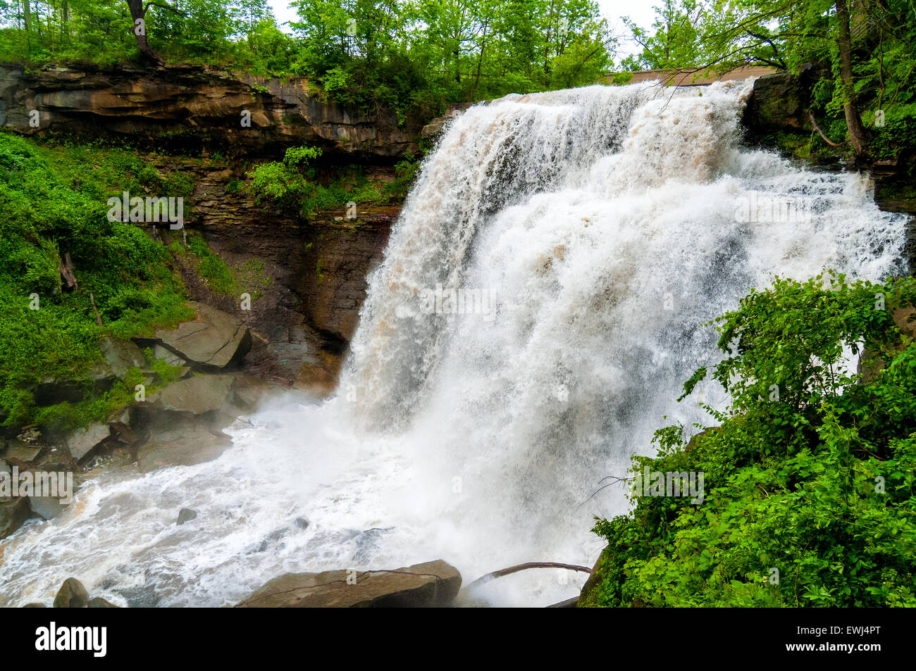 Brandywine Falls In Cuyahoga Valley National Park At Full Force After Heavy Spring Rains Stock Photo Alamy