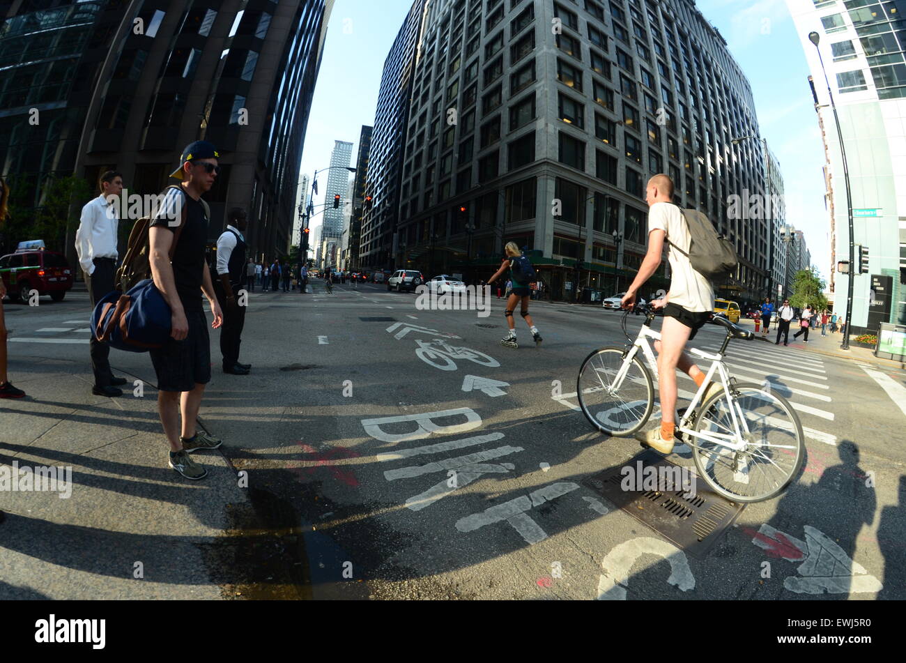 A Day in Chicago Downtown Stock Photo Alamy