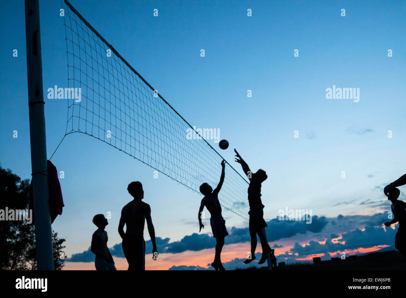 Volleyball game on the beach Stock Photo Alamy
