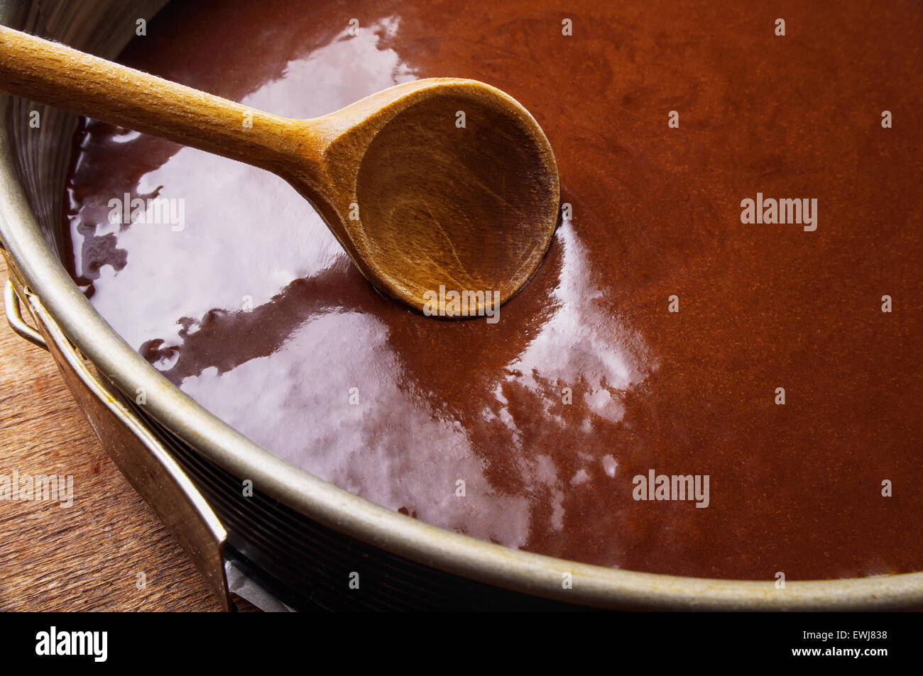 Making Chocolate Cake Stock Photo
