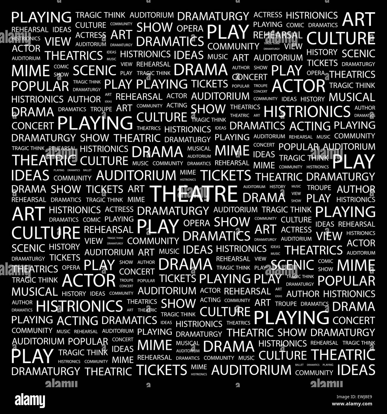 Theatre word cloud illustration tag hires stock photography and images