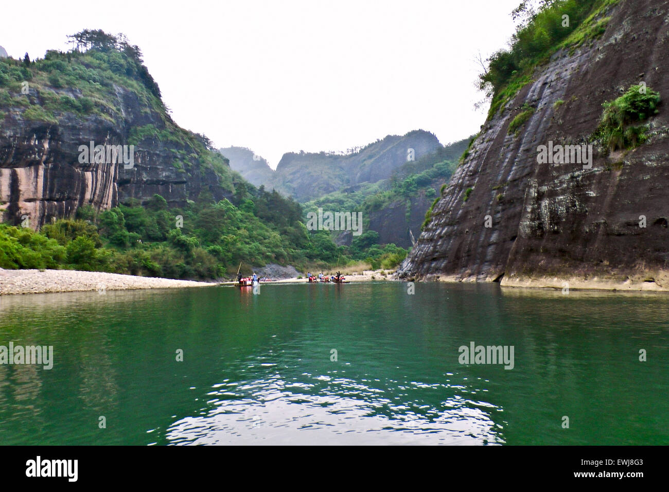 rafting on a mountain gorge. Stock Photo