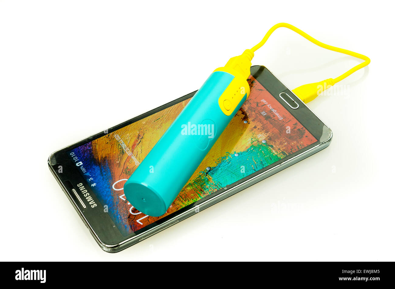 EE Power Bar mobile phone recharger, which were given free to customers.  In 2015, EE recalled all devices due to a fire hazard Stock Photo